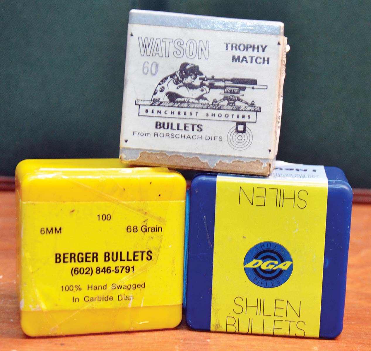 Match-grade bullets made during the 1980s by top-ranked benchrest competitors Ed Watson, Walt Berger and Ed Shilen were used by them and others in the game. All were shooting rifles in 6mm PPC. When Layne tried them in a benchrest rifle in 6mm Swift, they performed nicely there as well.